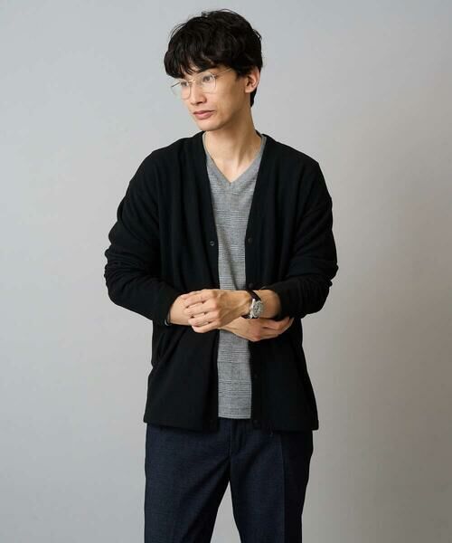 a.v.v / アー・ヴェ・ヴェ カットソー | 【イージーケア/洗濯機で洗える】グレンチェックジャカードＶネックＴシャツ　通勤/ビジネス/ジャケット〈ON/OFF SERIES〉 | 詳細24