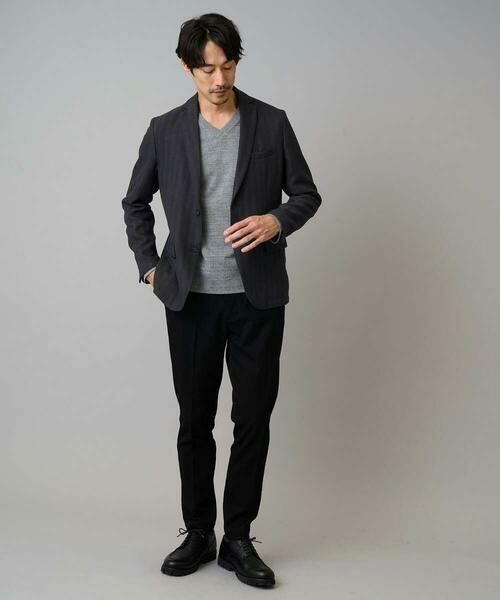 a.v.v / アー・ヴェ・ヴェ カットソー | 【イージーケア/洗濯機で洗える】グレンチェックジャカードＶネックＴシャツ　通勤/ビジネス/ジャケット〈ON/OFF SERIES〉 | 詳細8