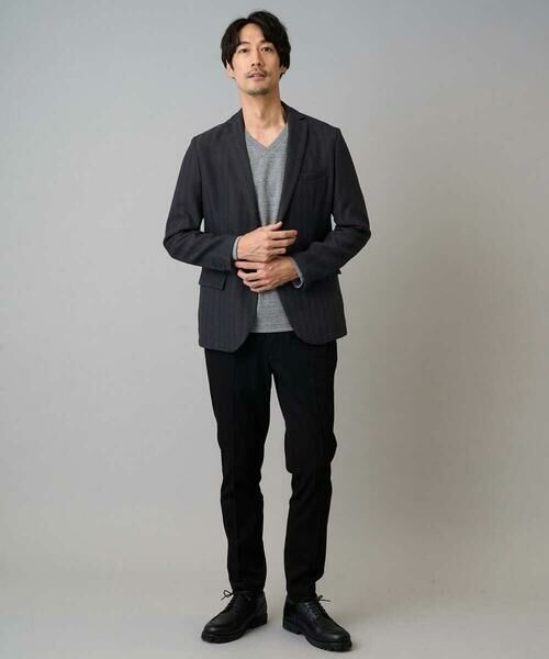 a.v.v / アー・ヴェ・ヴェ カットソー | 【イージーケア/洗濯機で洗える】グレンチェックジャカードＶネックＴシャツ　通勤/ビジネス/ジャケット〈ON/OFF SERIES〉 | 詳細9