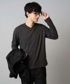 a.v.v / アー・ヴェ・ヴェ カットソー | 【イージーケア/洗濯機で洗える】アゼダブルフェイスVネックＴシャツ　通勤/ビジネス/ジャケット〈ON/OFF SERIES〉