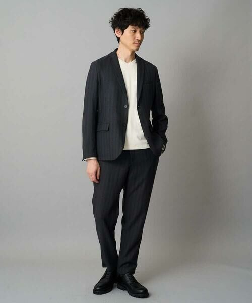 a.v.v / アー・ヴェ・ヴェ カットソー | 【イージーケア/洗濯機で洗える】アゼダブルフェイスVネックＴシャツ　通勤/ビジネス/ジャケット〈ON/OFF SERIES〉 | 詳細1