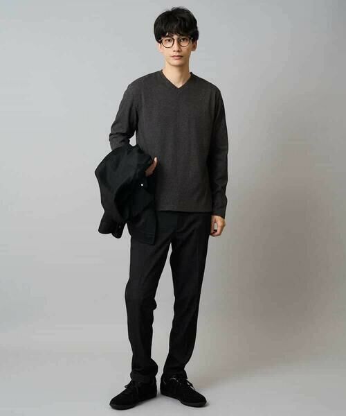 a.v.v / アー・ヴェ・ヴェ カットソー | 【イージーケア/洗濯機で洗える】アゼダブルフェイスVネックＴシャツ　通勤/ビジネス/ジャケット〈ON/OFF SERIES〉 | 詳細10