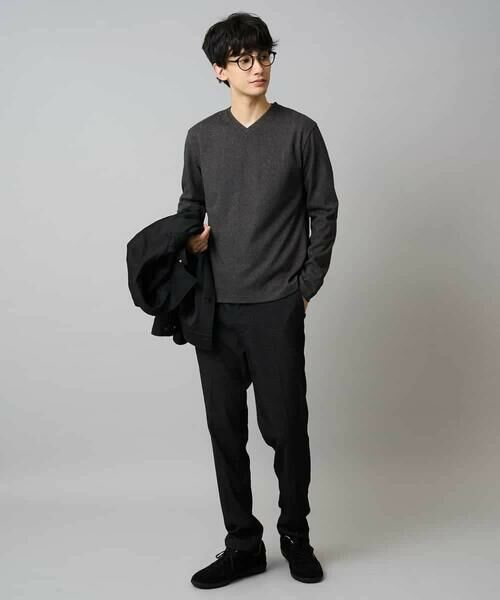 a.v.v / アー・ヴェ・ヴェ カットソー | 【イージーケア/洗濯機で洗える】アゼダブルフェイスVネックＴシャツ　通勤/ビジネス/ジャケット〈ON/OFF SERIES〉 | 詳細12
