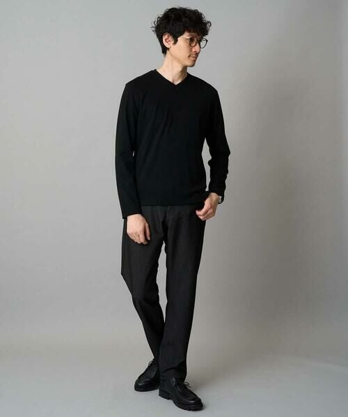 a.v.v / アー・ヴェ・ヴェ カットソー | 【イージーケア/洗濯機で洗える】アゼダブルフェイスVネックＴシャツ　通勤/ビジネス/ジャケット〈ON/OFF SERIES〉 | 詳細17
