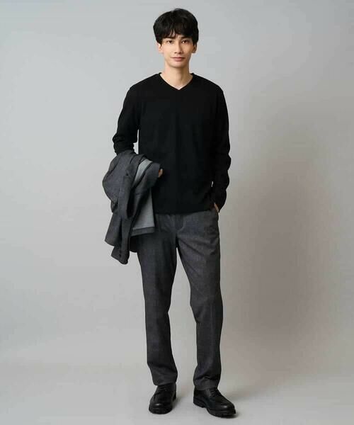 a.v.v / アー・ヴェ・ヴェ カットソー | 【イージーケア/洗濯機で洗える】アゼダブルフェイスVネックＴシャツ　通勤/ビジネス/ジャケット〈ON/OFF SERIES〉 | 詳細18