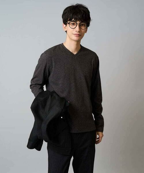 a.v.v / アー・ヴェ・ヴェ カットソー | 【イージーケア/洗濯機で洗える】アゼダブルフェイスVネックＴシャツ　通勤/ビジネス/ジャケット〈ON/OFF SERIES〉 | 詳細26