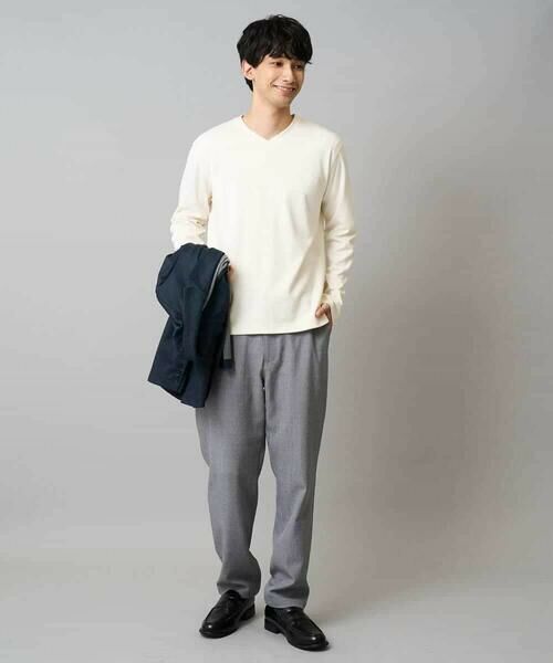 a.v.v / アー・ヴェ・ヴェ カットソー | 【イージーケア/洗濯機で洗える】アゼダブルフェイスVネックＴシャツ　通勤/ビジネス/ジャケット〈ON/OFF SERIES〉 | 詳細6