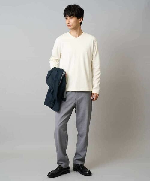 a.v.v / アー・ヴェ・ヴェ カットソー | 【イージーケア/洗濯機で洗える】アゼダブルフェイスVネックＴシャツ　通勤/ビジネス/ジャケット〈ON/OFF SERIES〉 | 詳細7