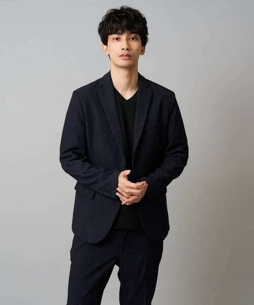 a.v.v / アー・ヴェ・ヴェ カットソー | 【イージーケア/洗濯機で洗える】千鳥ジャカードVネックTシャツ　通勤/ビジネス/ジャケット〈ON/OFF SERIES〉 | 詳細13