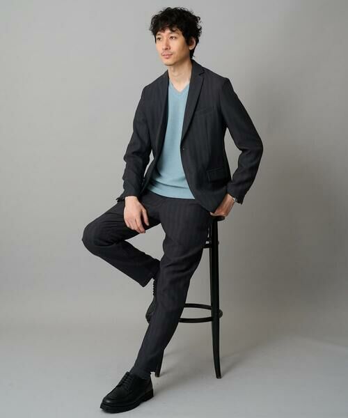 a.v.v / アー・ヴェ・ヴェ カットソー | 【イージーケア/洗濯機で洗える】千鳥ジャカードVネックTシャツ　通勤/ビジネス/ジャケット〈ON/OFF SERIES〉 | 詳細23