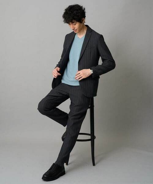 a.v.v / アー・ヴェ・ヴェ カットソー | 【イージーケア/洗濯機で洗える】千鳥ジャカードVネックTシャツ　通勤/ビジネス/ジャケット〈ON/OFF SERIES〉 | 詳細24