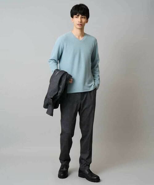 a.v.v / アー・ヴェ・ヴェ カットソー | 【イージーケア/洗濯機で洗える】千鳥ジャカードVネックTシャツ　通勤/ビジネス/ジャケット〈ON/OFF SERIES〉 | 詳細26