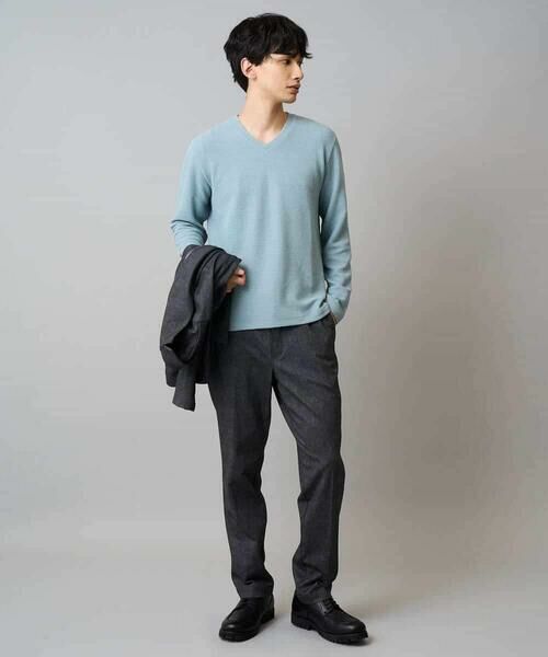 a.v.v / アー・ヴェ・ヴェ カットソー | 【イージーケア/洗濯機で洗える】千鳥ジャカードVネックTシャツ　通勤/ビジネス/ジャケット〈ON/OFF SERIES〉 | 詳細27