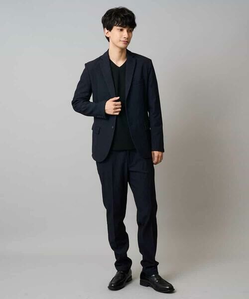 a.v.v / アー・ヴェ・ヴェ カットソー | 【イージーケア/洗濯機で洗える】千鳥ジャカードVネックTシャツ　通勤/ビジネス/ジャケット〈ON/OFF SERIES〉 | 詳細3