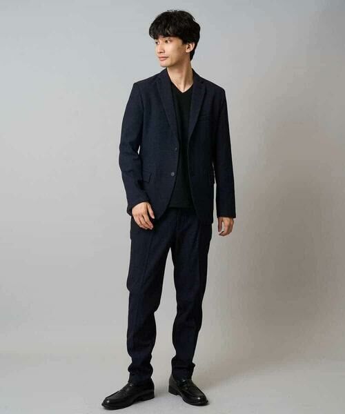 a.v.v / アー・ヴェ・ヴェ カットソー | 【イージーケア/洗濯機で洗える】千鳥ジャカードVネックTシャツ　通勤/ビジネス/ジャケット〈ON/OFF SERIES〉 | 詳細4