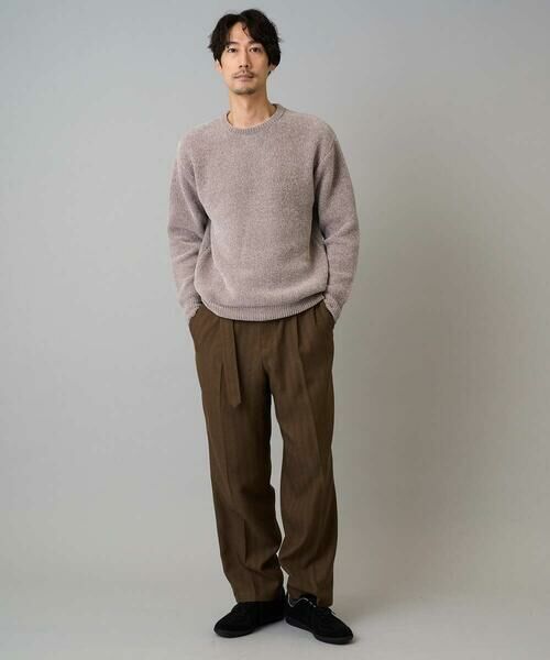 a.v.v / アー・ヴェ・ヴェ その他パンツ | 【イージーケア/毛玉になりにくい】ヘリンボーンベルト付イージーワイドスラックス【ストレッチ/洗濯機で洗える】セットアップ対応 | 詳細1