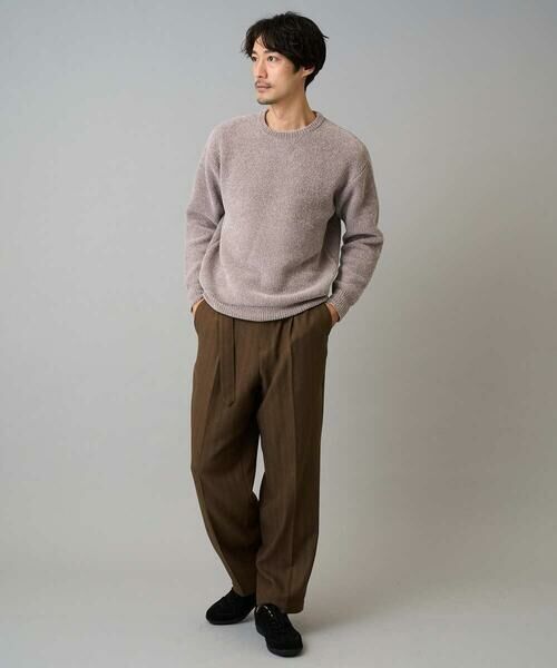 a.v.v / アー・ヴェ・ヴェ その他パンツ | 【イージーケア/毛玉になりにくい】ヘリンボーンベルト付イージーワイドスラックス【ストレッチ/洗濯機で洗える】セットアップ対応 | 詳細2