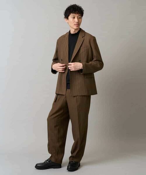 a.v.v / アー・ヴェ・ヴェ その他パンツ | 【イージーケア/毛玉になりにくい】ヘリンボーンベルト付イージーワイドスラックス【ストレッチ/洗濯機で洗える】セットアップ対応 | 詳細7