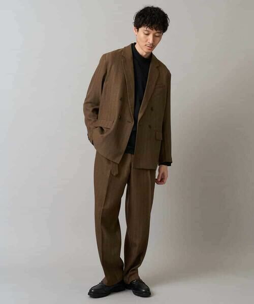 a.v.v / アー・ヴェ・ヴェ その他パンツ | 【イージーケア/毛玉になりにくい】ヘリンボーンベルト付イージーワイドスラックス【ストレッチ/洗濯機で洗える】セットアップ対応 | 詳細8