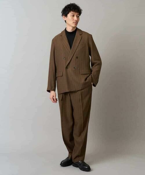 a.v.v / アー・ヴェ・ヴェ その他パンツ | 【イージーケア/毛玉になりにくい】ヘリンボーンベルト付イージーワイドスラックス【ストレッチ/洗濯機で洗える】セットアップ対応 | 詳細9