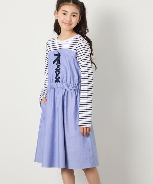 a.v.v / アー・ヴェ・ヴェ ロング・マキシ丈ワンピース | [120-160]レースアップドッキングワンピ | 詳細13