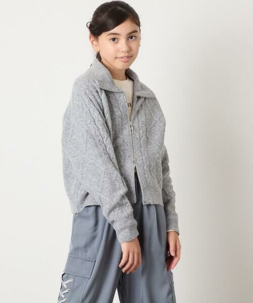 a.v.v / アー・ヴェ・ヴェ ニット・セーター | [130-160]【ダブルジップ/クロップド丈】ジップアップケーブルニット | 詳細10