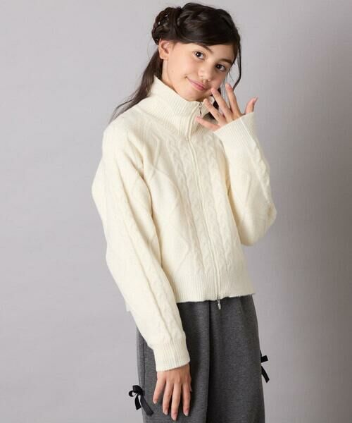 a.v.v / アー・ヴェ・ヴェ ニット・セーター | [130-160]【ダブルジップ/クロップド丈】ジップアップケーブルニット | 詳細21