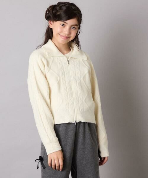 a.v.v / アー・ヴェ・ヴェ ニット・セーター | [130-160]【ダブルジップ/クロップド丈】ジップアップケーブルニット | 詳細22