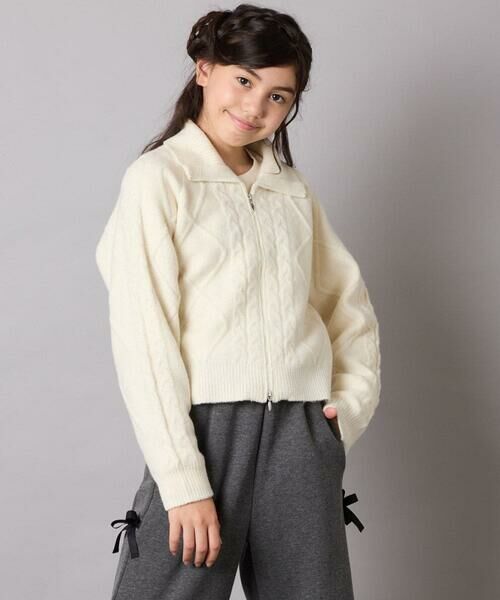 a.v.v / アー・ヴェ・ヴェ ニット・セーター | [130-160]【ダブルジップ/クロップド丈】ジップアップケーブルニット | 詳細23