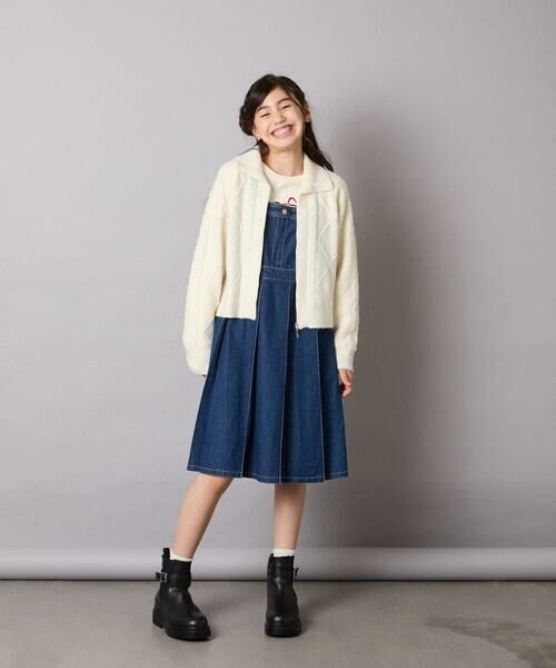 a.v.v / アー・ヴェ・ヴェ ニット・セーター | [130-160]【ダブルジップ/クロップド丈】ジップアップケーブルニット | 詳細6