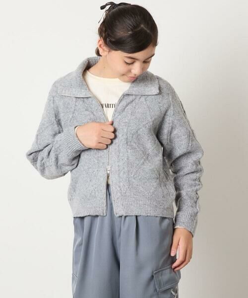 a.v.v / アー・ヴェ・ヴェ ニット・セーター | [130-160]【ダブルジップ/クロップド丈】ジップアップケーブルニット | 詳細9