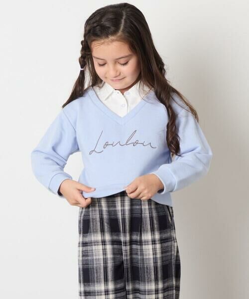 a.v.v / アー・ヴェ・ヴェ カットソー | [120-160]【クロップド丈】衿付きロゴトレーナー | 詳細1