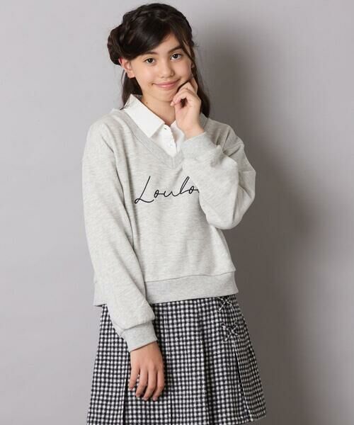 a.v.v / アー・ヴェ・ヴェ カットソー | [120-160]【クロップド丈】衿付きロゴトレーナー | 詳細16