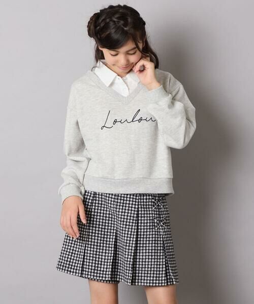 a.v.v / アー・ヴェ・ヴェ カットソー | [120-160]【クロップド丈】衿付きロゴトレーナー | 詳細17