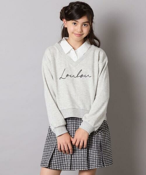 a.v.v / アー・ヴェ・ヴェ カットソー | [120-160]【クロップド丈】衿付きロゴトレーナー | 詳細18