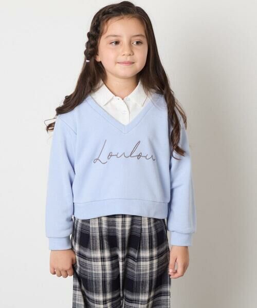 a.v.v / アー・ヴェ・ヴェ カットソー | [120-160]【クロップド丈】衿付きロゴトレーナー | 詳細2