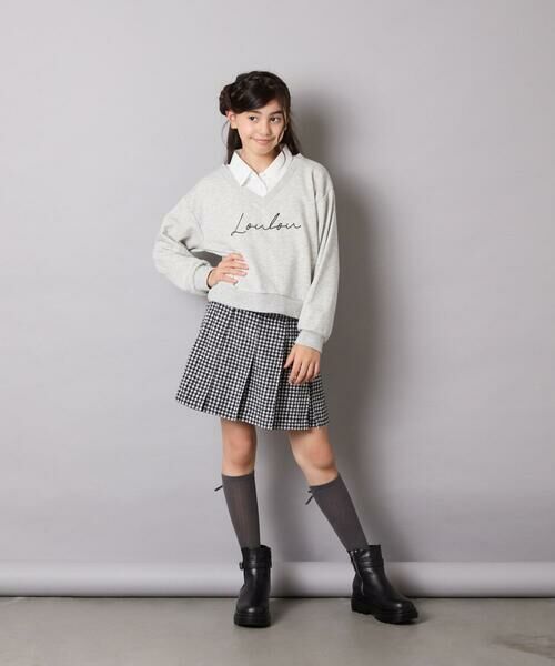 a.v.v / アー・ヴェ・ヴェ カットソー | [120-160]【クロップド丈】衿付きロゴトレーナー | 詳細20