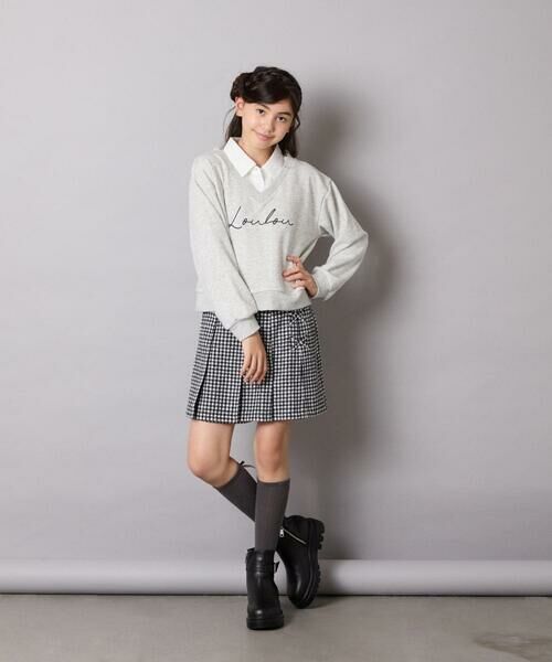 a.v.v / アー・ヴェ・ヴェ カットソー | [120-160]【クロップド丈】衿付きロゴトレーナー | 詳細21