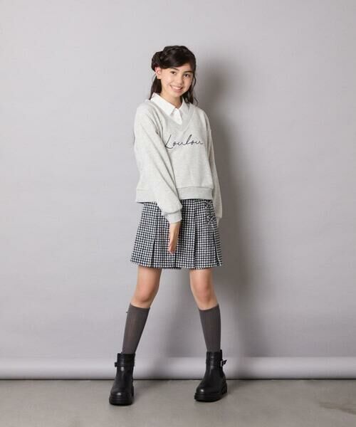 a.v.v / アー・ヴェ・ヴェ カットソー | [120-160]【クロップド丈】衿付きロゴトレーナー | 詳細23