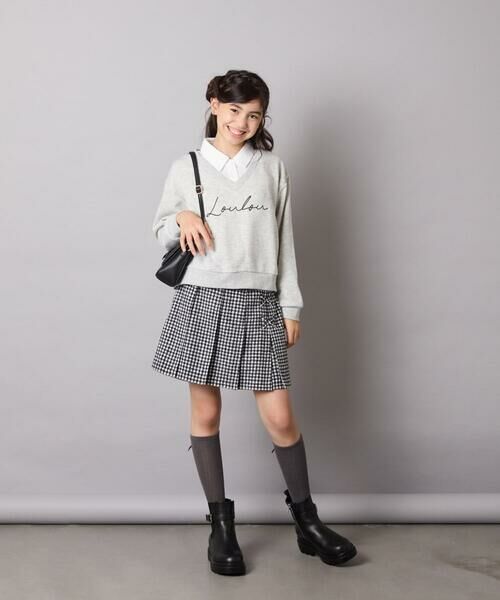 a.v.v / アー・ヴェ・ヴェ カットソー | [120-160]【クロップド丈】衿付きロゴトレーナー | 詳細24