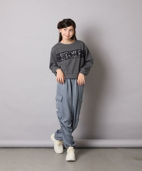 a.v.v / アー・ヴェ・ヴェ カットソー | [130-160]【裏起毛/クロップド丈/リメイク風】レースロゴクロップドトレーナー | 詳細13