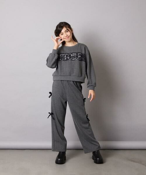 a.v.v / アー・ヴェ・ヴェ カットソー | [130-160]【裏起毛/クロップド丈/リメイク風】レースロゴクロップドトレーナー | 詳細19