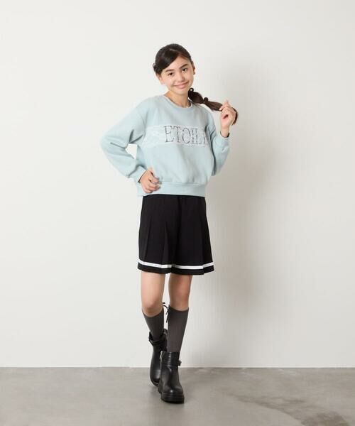 a.v.v / アー・ヴェ・ヴェ カットソー | [130-160]【裏起毛/クロップド丈/リメイク風】レースロゴクロップドトレーナー | 詳細3