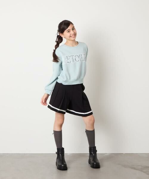 a.v.v / アー・ヴェ・ヴェ カットソー | [130-160]【裏起毛/クロップド丈/リメイク風】レースロゴクロップドトレーナー | 詳細4