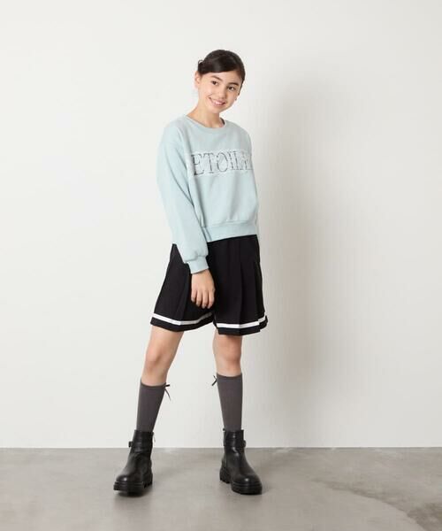 a.v.v / アー・ヴェ・ヴェ カットソー | [130-160]【裏起毛/クロップド丈/リメイク風】レースロゴクロップドトレーナー | 詳細5