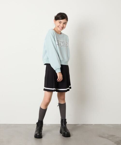 a.v.v / アー・ヴェ・ヴェ カットソー | [130-160]【裏起毛/クロップド丈/リメイク風】レースロゴクロップドトレーナー | 詳細6