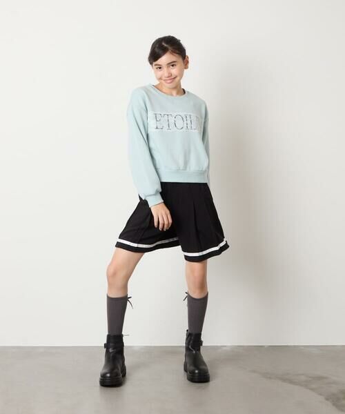 a.v.v / アー・ヴェ・ヴェ カットソー | [130-160]【裏起毛/クロップド丈/リメイク風】レースロゴクロップドトレーナー | 詳細8