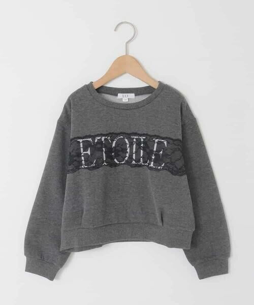 a.v.v / アー・ヴェ・ヴェ カットソー | [130-160]【裏起毛/クロップド丈/リメイク風】レースロゴクロップドトレーナー | 詳細30