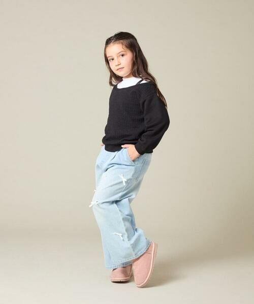 a.v.v / アー・ヴェ・ヴェ カットソー | [120-160]【アシンメトリー/オフショル】ポコポコレイヤード風トレーナー | 詳細15