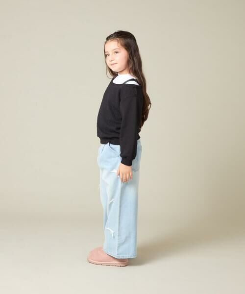 a.v.v / アー・ヴェ・ヴェ カットソー | [120-160]【アシンメトリー/オフショル】ポコポコレイヤード風トレーナー | 詳細17